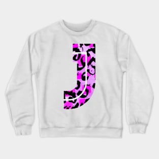 Abstract Letter J Watercolour Leopard Print Alphabet Crewneck Sweatshirt